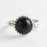 Bague Argent Obsidienne