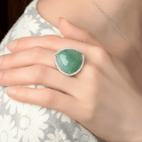 Bague Aventurine Verte Argent