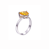 argent bague citrine