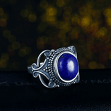 Bague Lapis Lazuli Acier Inoxydable
