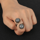 Bague Œil de Tigre Femme (Acier)
