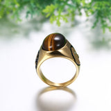 Bague Œil de Tigre Homme "Yin & Yang"