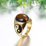 Bague Œil de Tigre Homme "Yin & Yang"