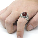 Bague Homme Jaspe Rouge (Argent)
