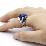 Bague en Lapis Lazuli pour Homme "Argent"