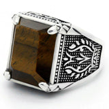 Bague Œil de Tigre Homme (Argent)