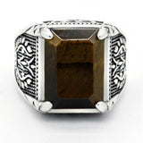 Bague Œil de Tigre Homme (Argent)