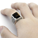 Bague Œil de Tigre Homme (Argent)