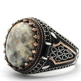 Bague Homme Labradorite Fumée