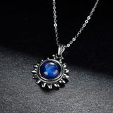 Collier Lapis Lazuli "Soleil Bleu" (Argent)