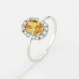 Bague Citrine Femme Argent